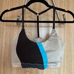 Fabletics Sports Bra Luxe Blue and Brown SIZE MEDIUM